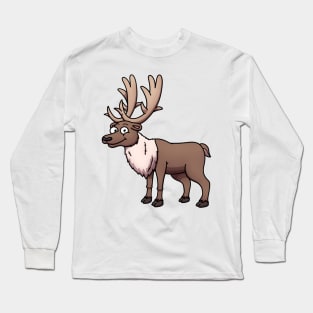 Cute Arctic Reindeer Or Elk Long Sleeve T-Shirt